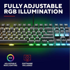 TASTIERA GAMING MECCANICA CABLATA RGB - LAYOUT ITALIANO - TRUST GXT 871 ZORA - NERO