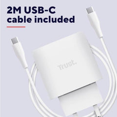 ALIMENTATORE 45W USB-C PER APPLE - PLASTICA RICICLATA 50% - TRUST MAXO F/APPLE BIANCO