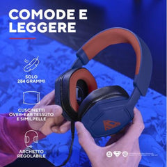 CUFFIE GAMING CABLATE JACK 3,5MM LICENZIATE SUPERMAN - MULTIPIATTAFORMA OVER-EAR, DRIVER 50MM - TRUST GXT492SM CARUS - BLU E ROSSO