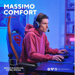 SEDIA GAMING PRO PREMIUM LICENZIATA (DC) SUPERMAN - TRUST GXT721SM RUYA PRO SUPERMAN BLU