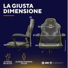 SEDIA GAMING PER RAGAZZI FINO 12 ANNI LICENZIATA (DC) BATMAN - TRUST GXT703SM REVVO KIDS CHAIR BATMAN - GRIGIA