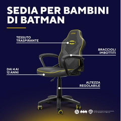 SEDIA GAMING PER RAGAZZI FINO 12 ANNI LICENZIATA (DC) BATMAN - TRUST GXT703SM REVVO KIDS CHAIR BATMAN - GRIGIA