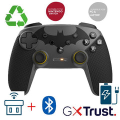 CONTROLLER GAMEPAD MULTICONNECT WIRELESS 2,4GHz + BT + CAVO PER CONSOLE E PC - PLASTICA RICICLATA 75% -  TRUST GXT542SM MUTA BATMAN
