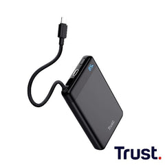 POWERBANK 10.000MAH - CAVO USB-C PD 20W + 1 USB-C 20W PD 3.0 + PPS - TRUST FIERA POWERBANK - NERO