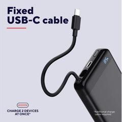 POWERBANK 20.000MAH - CAVO USB-C PD 20W + 1 USB-C 20W PD 3.0 + PPS - TRUST FIERA POWERBANK - NERO