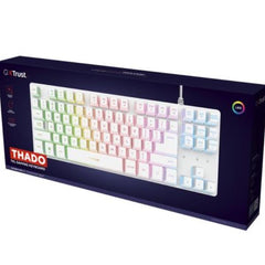 TASTIERA GAMING (COMPATTA TKL) CABLATA ILLUMINATA - LAYOUT ITALIANO - TRUST GXT833W THADO TKL - BIANCO