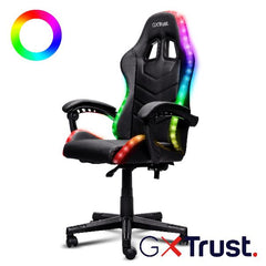 SEDIA GAMING CON ILLUMINAZIONE LED RGB  - TRUST GXT 704 RONIQ RGB  -  NERO