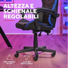 SEDIA GAMING CON ILLUMINAZIONE LED RGB  - TRUST GXT 704 RONIQ RGB  -  NERO