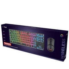 SET GAMING WIRELESS TASTIERA + MOUSE RICARICABILI RGB - BATTERIA LUNGA DURATA - LAYOUT ITALIANO - TRUST GXT 832 THADO COMBO - NERO