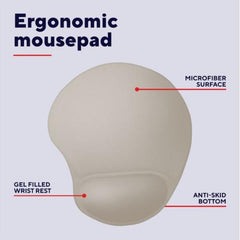 TAPPETINO/MOUSEPAD ERGONOMICO CON POGGIAPOLSO - TRUST BIGFOOT - BEIGE