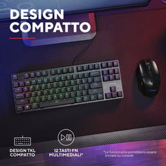 TASTIERA GAMING MECCANICA (COMPATTA TKL) CABLATA RGB - LAYOUT ITALIANO - TRUST GXT 864 CADA - NERO
