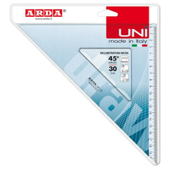 SQUADRA 45° DI 30 CM LINEA UNI
