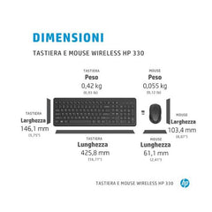 Combo mouse e tastiera wireless HP 330