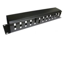 Pannello passacavi 19" 2U nero con coperchio