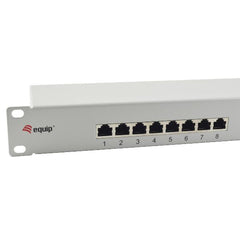 EQUIP - PATCH PANEL 16-PORTE CAT.6 SCHERMATO 19" 1U, Grigio Chiaro