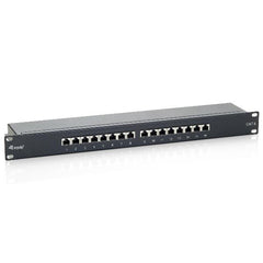 EQUIP - PATCH PANEL 16-PORTE CAT.6 PREMIUM SCHERMATO 19" 1U, Nero