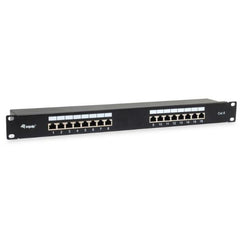 EQUIP - PATCH PANEL 16-PORTE CAT.6 SCHERMATO 19" 1U, Nero
