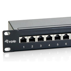 EQUIP - PATCH PANEL 24.PORTE CAT.6 PREMIUM SCHERMATO 19" 1U, Nero