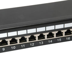 EQUIP - PATCH PANEL 24-PORTE CAT.6 SCHERMATO 1U 19", Nero
