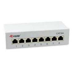 EQUIP - PANNELLO PATCH SCHERMATO da tavolo a 8 porte Cat.6A, grigio chiaro