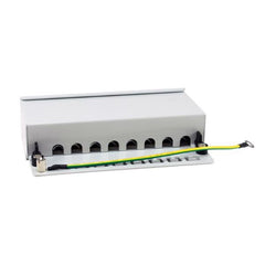EQUIP - PANNELLO PATCH SCHERMATO da tavolo a 8 porte Cat.6A, grigio chiaro