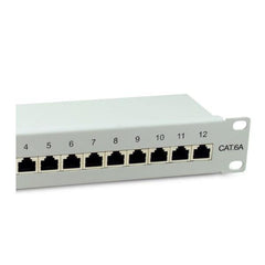 EQUIP - PATCH PANEL 12-PORTE CAT.6A SCHERMATO, 1U 10" - Grigio chiaro