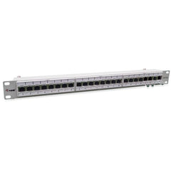 EQUIP - PATCH PANEL 24-PORTE CAT.6a PREMIUM SCHERMATO 1U 19", Grigio Chiaro