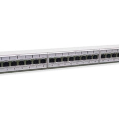 EQUIP - PATCH PANEL 24-PORTE CAT.6a PREMIUM SCHERMATO 1U 19", Grigio Chiaro