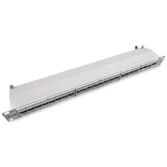 EQUIP - PATCH PANEL 24-PORTE CAT.6a PREMIUM SCHERMATO 1U 19", Grigio Chiaro