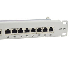 EQUIP - PATCH PANEL 24-PORTE CAT.6A SCHERMATO, 1U 19" - Grigio chiaro