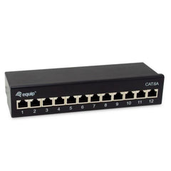 EQUIP - PATCH PANEL 12-PORTE CAT.6A SCHERMATO, Nero
