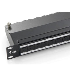 EQUIP - PATCH PANEL 24-PORTE CAT.6a PREMIUM SCHERMATO 1U 19", NERO