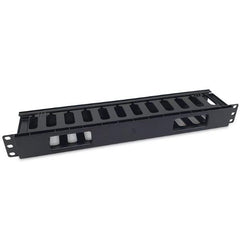 EQUIP - PANNELLO GESTIONE CAVI PER MONTAGGIO RACK 19" 1U, Nero
