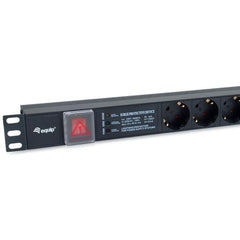 EQUIP - MULTIPRESA 6-BAY SCHUKO (DIN49440) 1U 19" con protezione da sovratensione, filtro di linea integrato