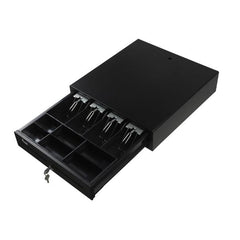 EQUIP - Cassetto registratore di cassa per sistema POS, 4 scomparti per banconote/8 monete, slot per monete rimovibili, connettore RJ11