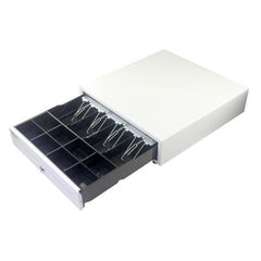 EQUIP - Cassetto registratore di cassa per sistema POS, 4 scomparti per banconote, 8 slot per monete rimovibili, connettore RJ11