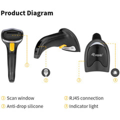 EQUIP - SCANNER CODICI A BARRE USB 2D, con Stand