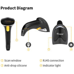 EQUIP - SCANNER CODICI A BARRE USB 1D LASER, con Stand