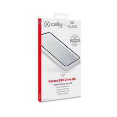 3DGLASS - Vetro 9H con bordo colorato nero per schermo curvo compatibile con Samsung Galaxy S23 Ultra 5G/ Galaxy S23 Ultra 5G Enterprise Edition