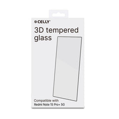 3DGLASS - Vetro 9H con bordo colorato nero per schermo curvo compatibile con Xiaomi Redmi Note 15 Pro+ 5G/ Poco M8 Pro 5G