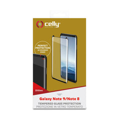 3DGLASS - Vetro 9H con bordo colorato nero per schermo curvo compatibile con Samsung Galaxy Note 9/ Galaxy Note 8