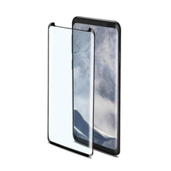 3DGLASS - Vetro 9H con bordo colorato nero per schermo curvo compatibile con Samsung Galaxy S9