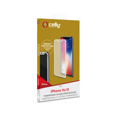 3DGLASS - Vetro 9H con bordo colorato bianco per schermo curvo compatibile con Apple iPhone Xs/ iPhone X