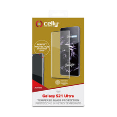 3DGLASS - Vetro 9H con bordo colorato nero per schermo curvo compatibile con Samsung Galaxy S21 Ultra 5G/ Galaxy S21 Ultra 5G Enterprise Edition