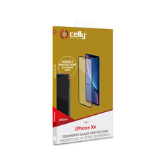 3DGLASS - Vetro 9H con bordo colorato nero per schermo curvo compatibile con Apple iPhone Xr