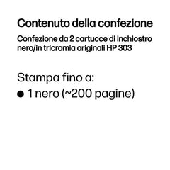 Confezione da 2 cartucce di inchiostro nero/in tricromia originali HP 303