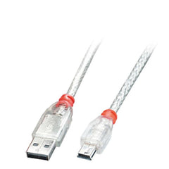 Cavo USB 2.0 Tipo A a Mini-B Trasparente 1m