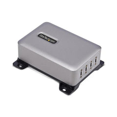 Caricatore USB-C a 4 porte multidispositivo, 240W totali, porta singola 140W EPR, PD 3.1, porte con blocco a vite, montaggio su superficie, ideale per sale riunioni