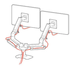 BRACCIO PER DOPPIO MONITOR DA SCRIVANIA LX (ALLUMINIO)