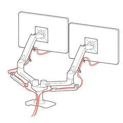BRACCIO PER DOPPIO MONITOR DA SCRIVANIA LX (NERO)